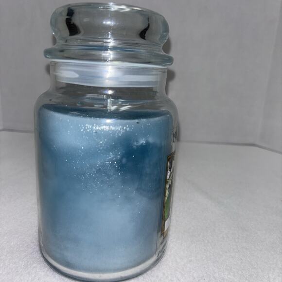 Yankee Candle HYDRANGEA Large Jar 22 Oz Blue Housewarmer Floral OOP Not Burned - Picture 2 of 8